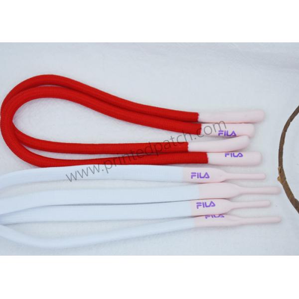Quality Silicone End L125cm Elastic Drawstring Cord Cotton Cord For Drawstring Bags for sale