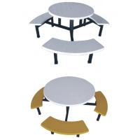 China fiberglass or FRP round dining table with stools for sale