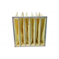 China Yellow Water Resistant MERV14 Pocket Air Filters / Bag Air Filter For HVAC Systems factory