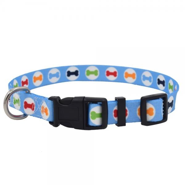 Quality Adjustalbe Personalized Nylon Dog Collar Easy Clean With Reflective Line for sale