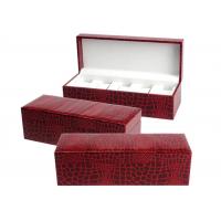 China Red Mens Luxury Watch Case , Rectangle MDF + Velvet Women'S Watch Case factory
