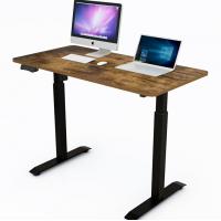 China Elevate Your Work Experience with a Motorized Standing Desk in Brown Wood Grain Panel for sale