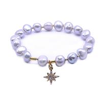 China Real Gold Plated Freshwater Pearl Bracelet , 7.25 inches North Star Bead Bracelet factory