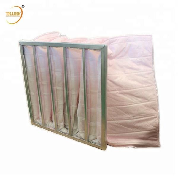 Quality Glass Fiber Pleated AHU Polyester Bag Air Filter For HVAC System for sale