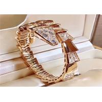 China Women 'S 18K Rose Gold Ladies Diamond Bracelet ,  Serpenti Bangle BR855312 for sale