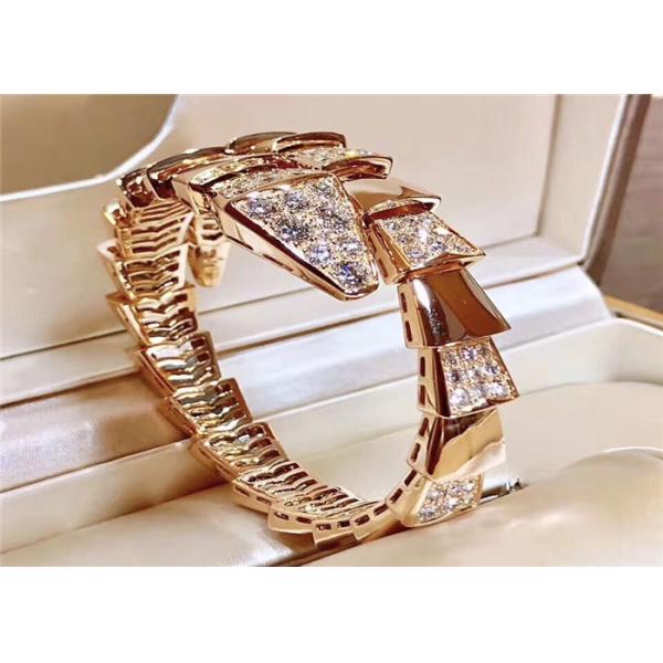 Quality Women 'S 18K Rose Gold Ladies Diamond Bracelet ,  Serpenti Bangle BR855312 for sale