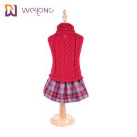 China Yarn Dyed Plaid Customized Knit Pet Sweater BSCI Knitted Wool Dog Jumper factory
