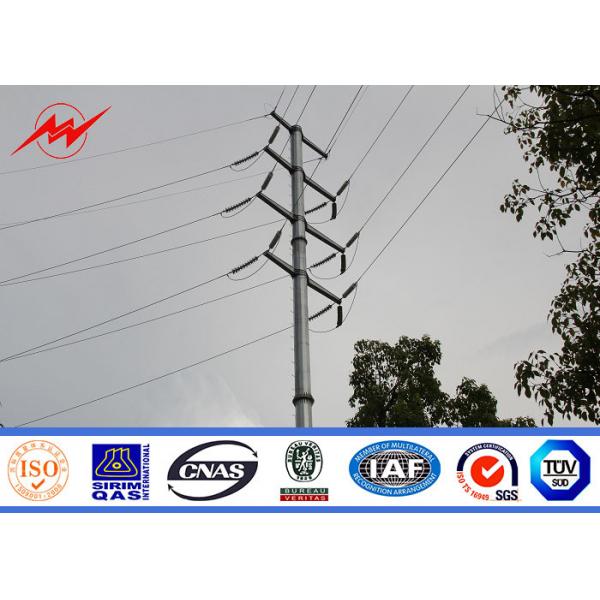 Quality Hot Dip Galvanized Electrical Line Power Transmission Poles With Cross Arm for sale