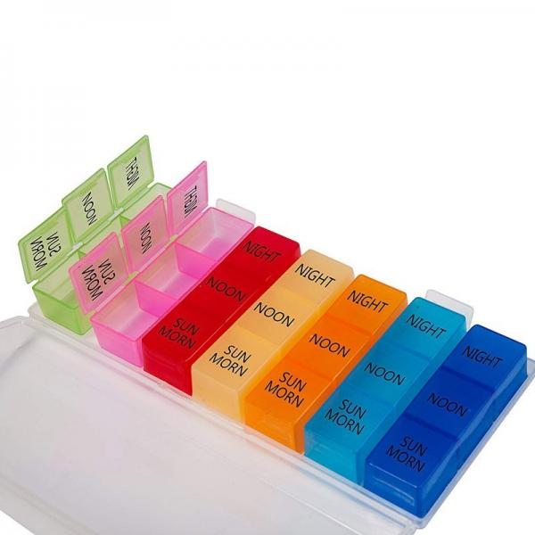 Quality Medicine Box Hospital Medical Supplies 21 Compartment Portable Travel Colorful for sale