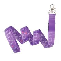 China Customized Purple Nylon Fabric Lanyard With Measuring Tape Scale Advertisement Logo Marketing Tool factory