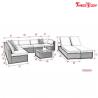 China Brown Wicker Outdoor Patio Sectional Sofa Set , Modern Patio Furniture Beige Seat Lounge Chair factory