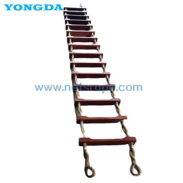 Quality Wooden Step Boarding Rope Ladder For Life Raft And Lifeboat for sale
