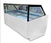 China Commercial 10 Pans Ice Cream Display Freezer With Customized Light Box factory