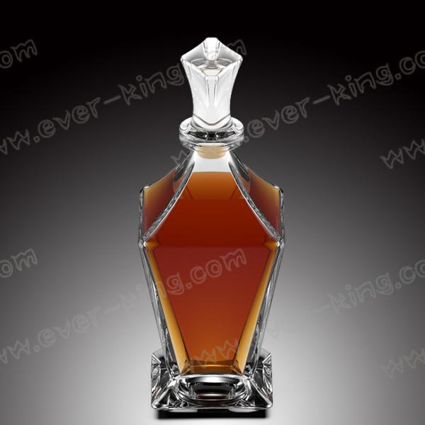 Quality Crystal White Flint 750ML Tower Shaped Tequila Glass Bottle for sale