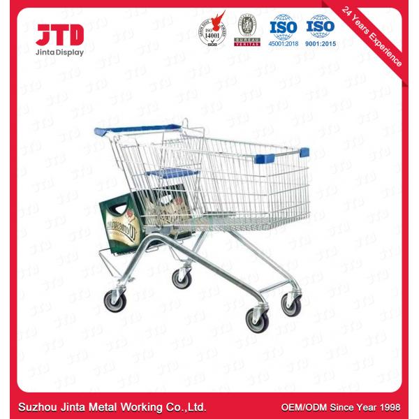 Quality 100 Liter Metal Shopping Trolley 22.5in Liquor Store Shopping Cart for sale