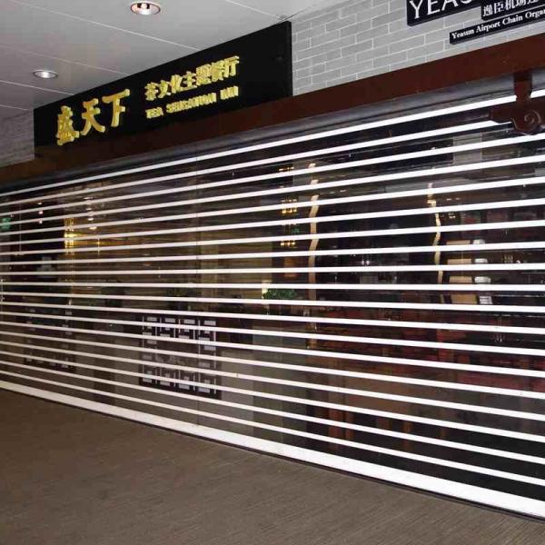 Quality PC100 Motorized Transparent Roller Shutter Door 2mm Thickness for sale