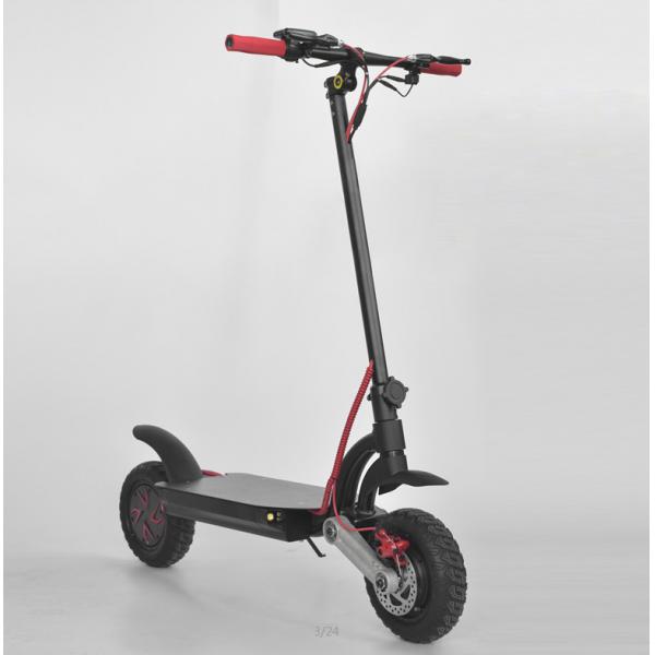 Quality Black Electric Kick Scooter 10 Inch Dual Motor Off Road Electric Scooter Easy To Fold for sale