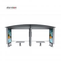 China Integrate Dustbin Curve Roofing Smart Bus Shelter Mobile Charging For Commuters factory