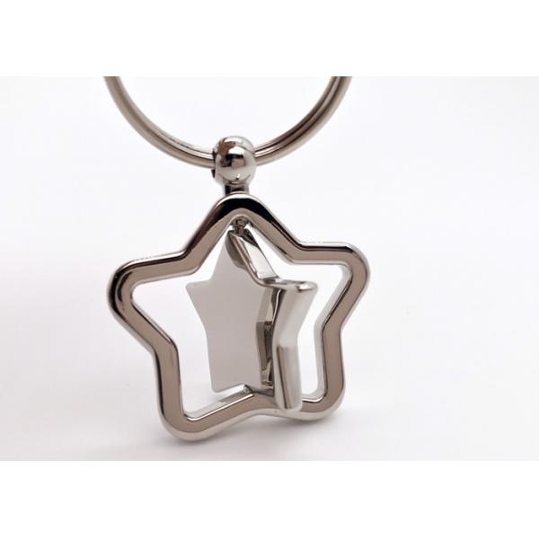 Quality Souvenir Gift Cute Metal Keychain Iron Star Keychain Bulk Rotatable Iron for sale