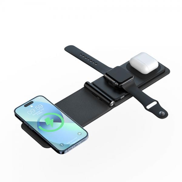 Quality Fast Charging Folding Wireless Charger For IPhone Airpods AppleWatch Fast Charger for sale