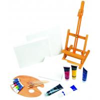 China 21pcs Art Painting Set With Table Easel / Palette / Canvas / Brushes / Colors for sale