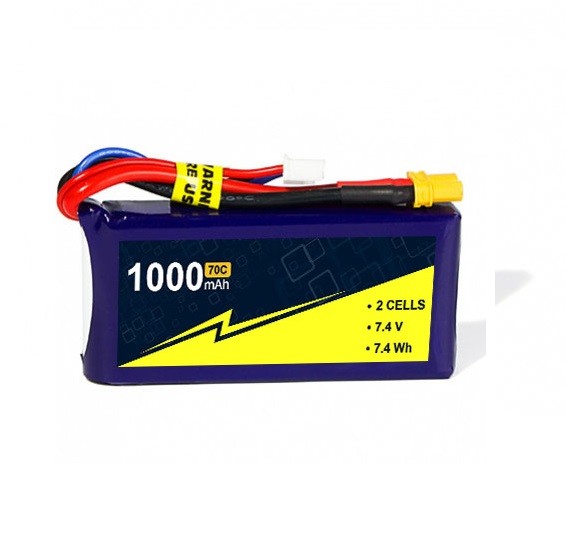 Quality 7.4V 2s Lipo Battery 1000mah RC Aircraft Batteries 70~140C With W/XT-30 for sale