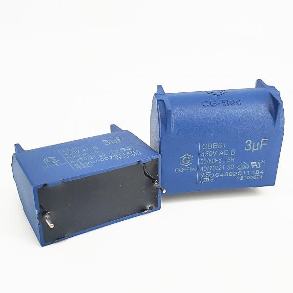 Quality CBB61 Air Conditioner Fan Capacitor 450V 3.0mfd CP-1.0mm 10000 Hours for sale