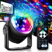 China RGB Disco Ball Party Lights DJ Disco Light LED Projector Strobe Lamp Birthday Party Car Club Bar Karaoke Xmas Sound Acti factory