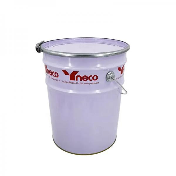 Quality Steel 5 Gallon White Paint Bucket With Lever Lock Covers for sale