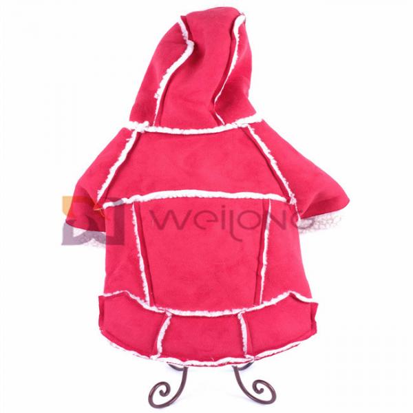 Quality Warm Imitate Leather Pet Clothing Autumn Raw Edge Cute Pet Hoodie for sale