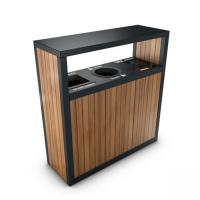 China 45L Outdoor Wooden Trash Can for sale