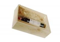 China Sliding Top 2 Bottle Wooden Wine Box , Personalized Paulownia Wood Storage Box With Lid factory