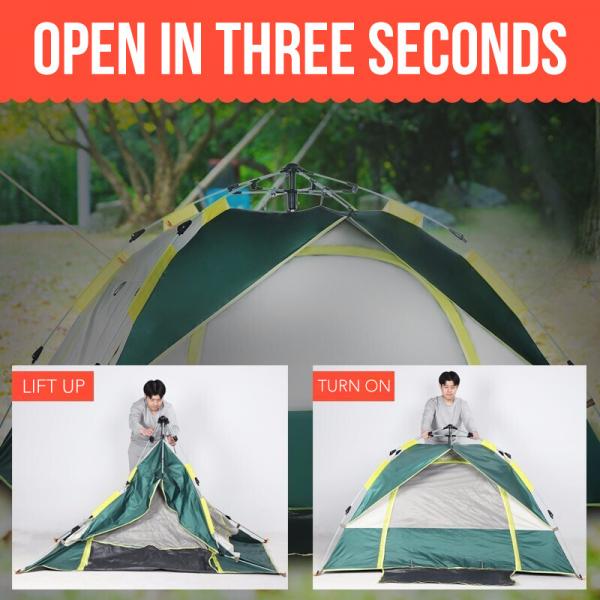 Quality Quick Opening Family Pop Up Beach Tent Silver 190T UV Resistant Waterproof for sale