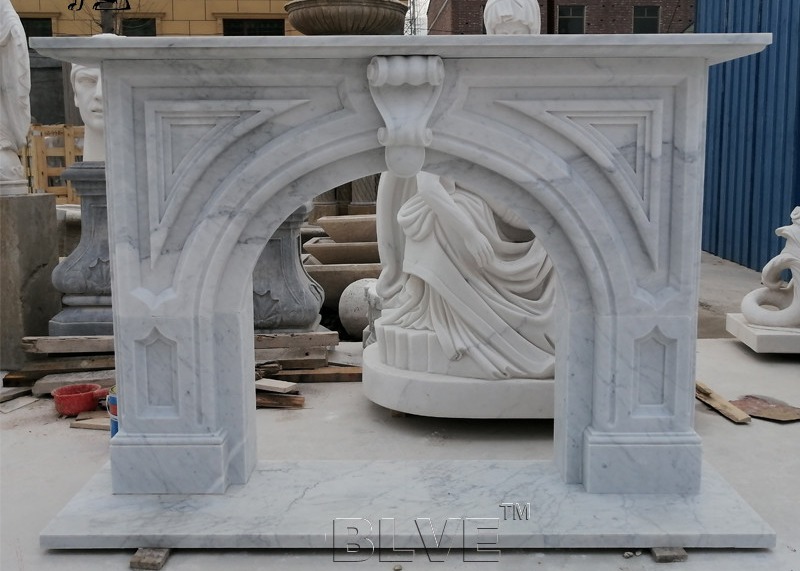 China Marble Fireplace Solid Natural Stone Fireplace Handcarved Modern Home Decorative factory