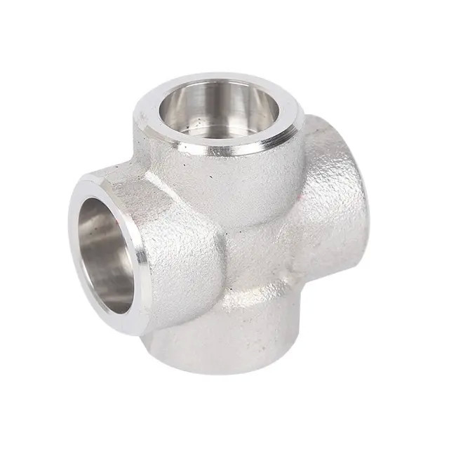 China Female End Stainless Steel Cross Pipe Fitting with Forged Construction factory