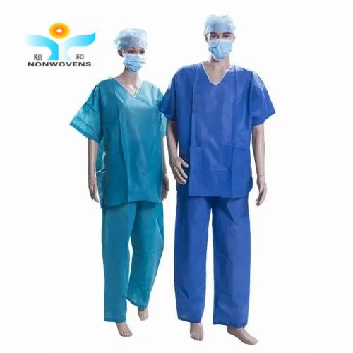 Quality Scrub Disposable Protective Suits Anti Static with Short Sleeve ISO approval for sale