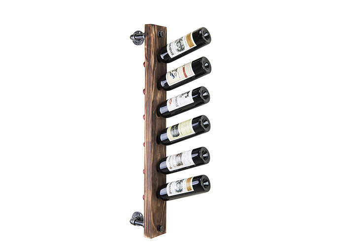 China Wall Mounted 6 Bottle Wine Rack Malleable Iron Material With Casting factory