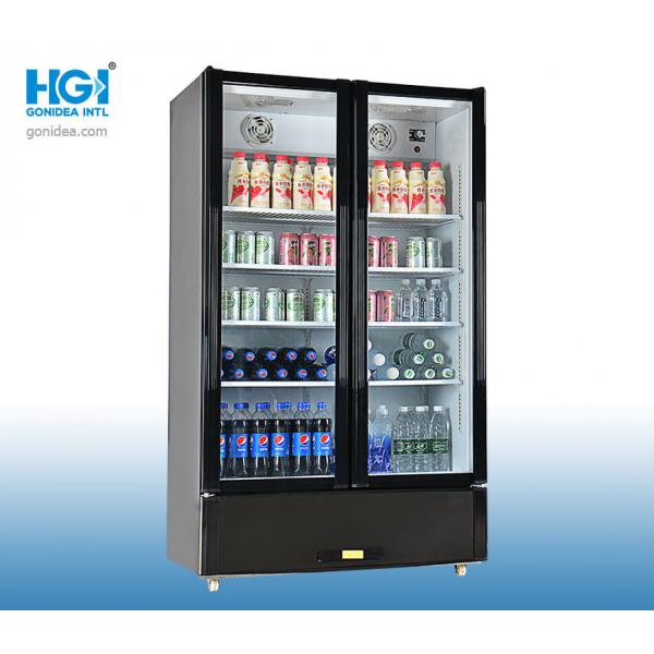 Quality R600a Upright Double Glass Door Display Cooler 470L for sale