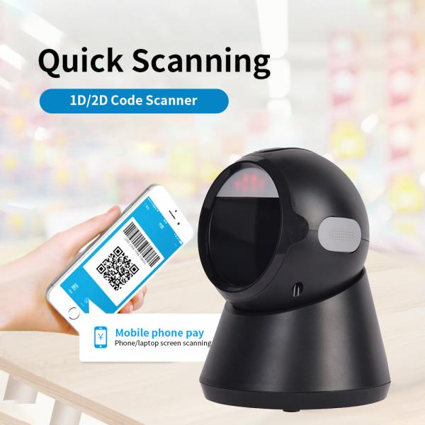 Quality Tabletop Omni Directional Barcode Scanner 2D Qr Code Reader For Supermarket for sale