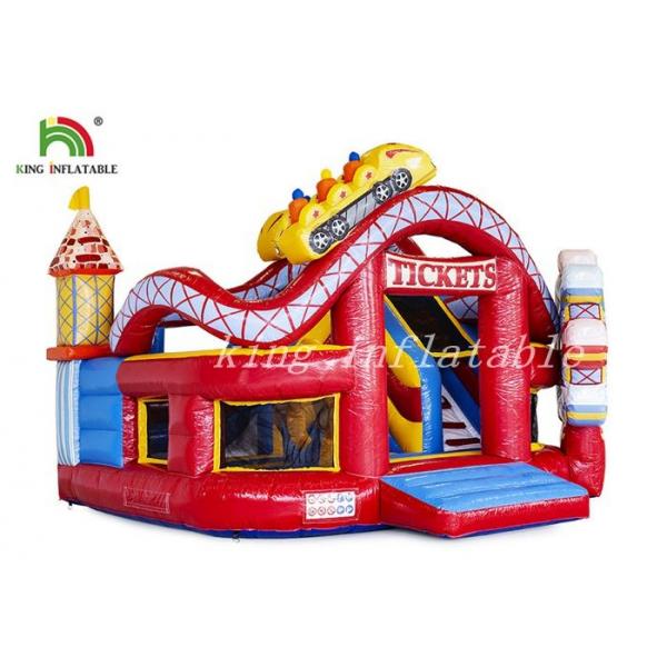 Quality Happy World Inflatable Amusement Park Durable PVC Combo Playground For Toddler for sale