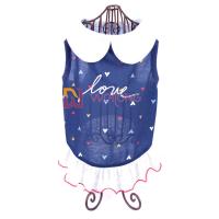 China Digital Print Embroider Pet Dress Love Poly Jersey Custom Summer Heart Woven Collar Dog Dressing Gown factory