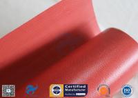 China 1000mm Wide 50m Long 40/40g Double - Sided Red Silicone Coated Fiberglass Fabric factory