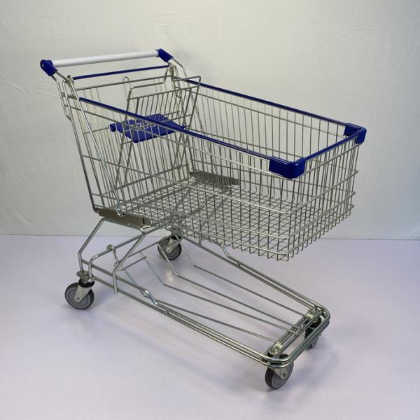 Quality 180L High Capacity Q195 Steel Metal Shopping Trolley Asian Type for sale