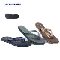 China Fashion Men Soft Rubber Slippers Compound Rubber EVA Sole Flip Flop Blank Grey Brown factory