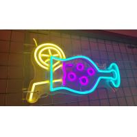 China Cocktail Mojito AC240V Neon Light Signs Hang Wall No Fragile Cuttable factory