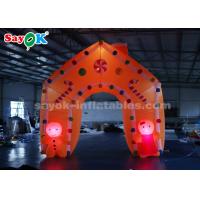 China Inflatable Christmas Arch Gingerbread Man Candy Sticks Christmas Inflatable Arch With LED Light for sale