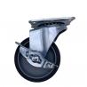 China Swivel Plate TPR Caster Wheels With Brake Plain Bearing Light Duty factory