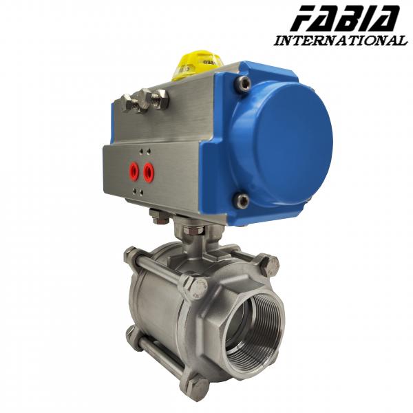 Quality Three-Piece Pneumatic Ball Valve For Automatic Operation for sale