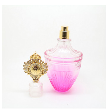 Quality Personal Care 100ml Glass Perfume Bottle With Golden Spayer And Caps for sale