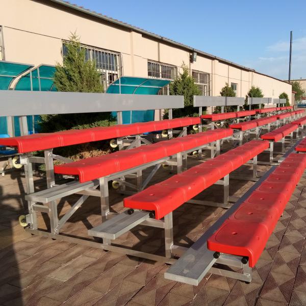 Quality Portable Stadium Outdoor Metal Bleachers Aluminum Material With Plastic Seats for sale